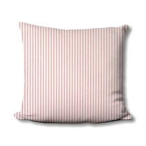 Ticking Stripe Pillow - Lipstick Red and White - Farmhouse French Ticking Pillow - $17.99