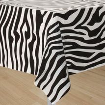 48"x60" - Black and White - Tablecloth Poly Cotton Zebra Print - $27.98
