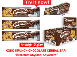 1 X 24 Bar Chocolate Bars Koko Krunch Breakfast Cereal Ultimate Chocolate Taste - $59.90