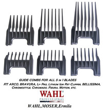 Wahl 5 in 1 Blade Attachment Guide COMB 6pc SET For Pro Pet,Motion Lithium Ion - $30.39