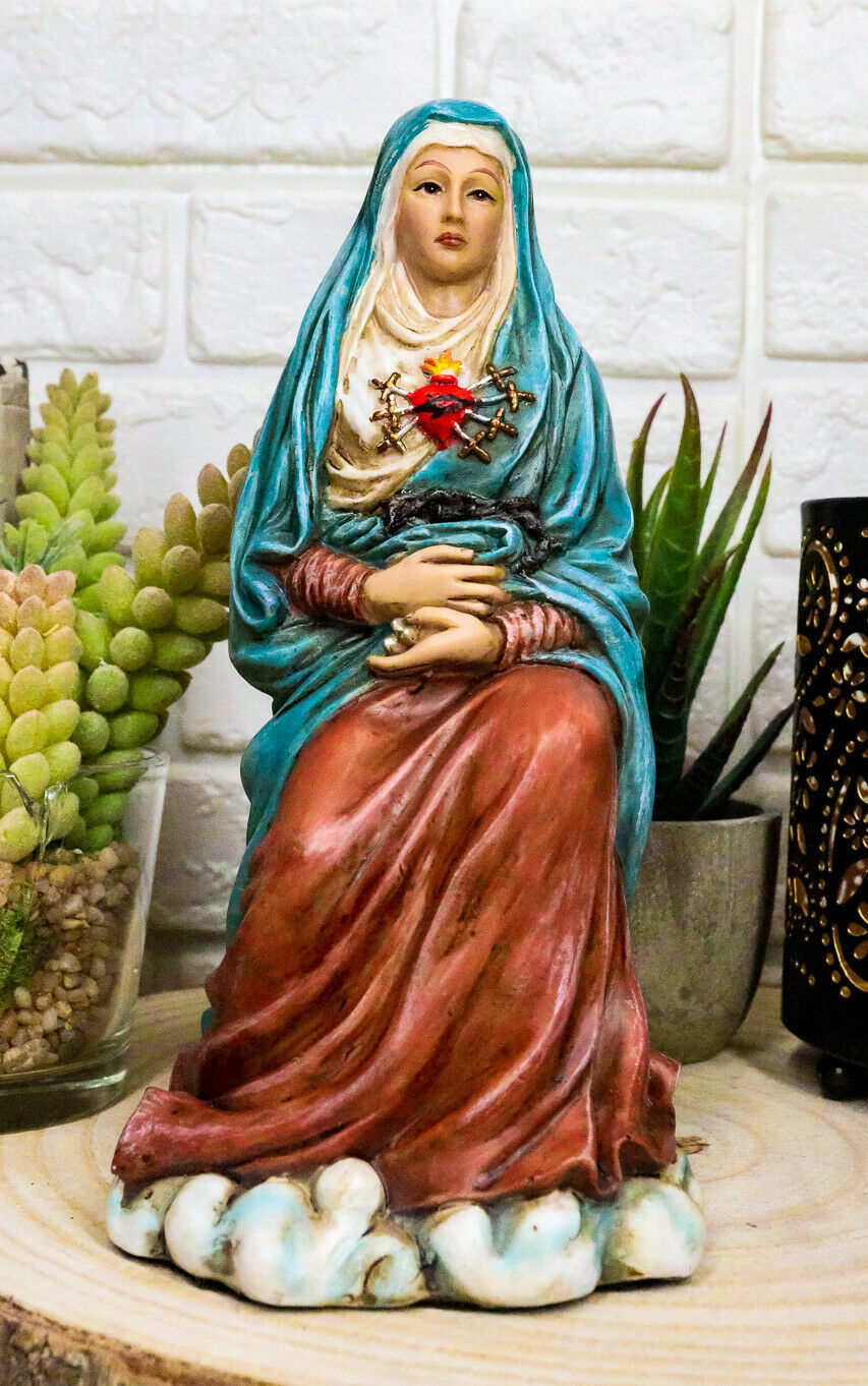 Ebros Our Lady Of Seven Dolors Figurine Mother Of Sorrows Mater Dolorosa Statue