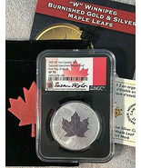 2021-W $5 Canada BURNISHED TAILORED Maple Leaf 1 Oz  NGC SP70 FDOI Taylor   - $214.62