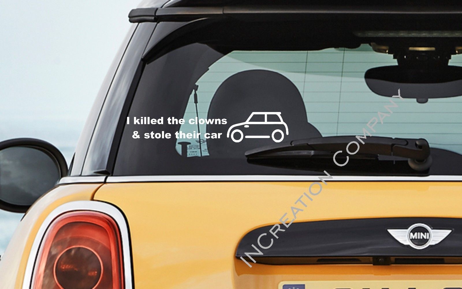 Image of Car decal window bumper vinyl sticker for mini cooper fiat i killed the clowns