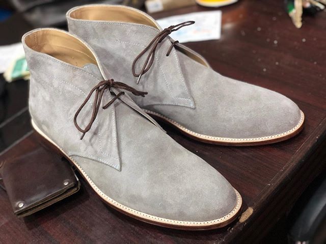 Handmade Men's Gray Suede Chukka Lace Up Ankle Boots, Men Designer Buckle Boots