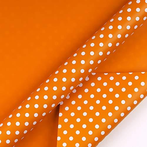 WRAPAHOLIC Reversible Gift Wrapping Paper - Orange and Polka Dot Design ...