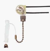 PULL CHAIN SWITCH Antique Brass ZING EAR ZE-109 Light Canopy WESTINGHOUS... - $18.73