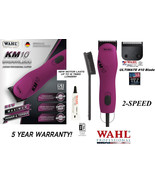 Wahl PRO KM10 BERRY 2-Speed Clipper KIT&ULTIMATE 10 Blade Set*PET DOG GROOMING - $319.99