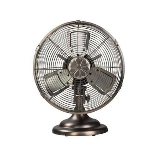 KOOL-FLO Heavy Duty Metal 12-inch 3-Speed Indoor Desk Fan - Portable Fans