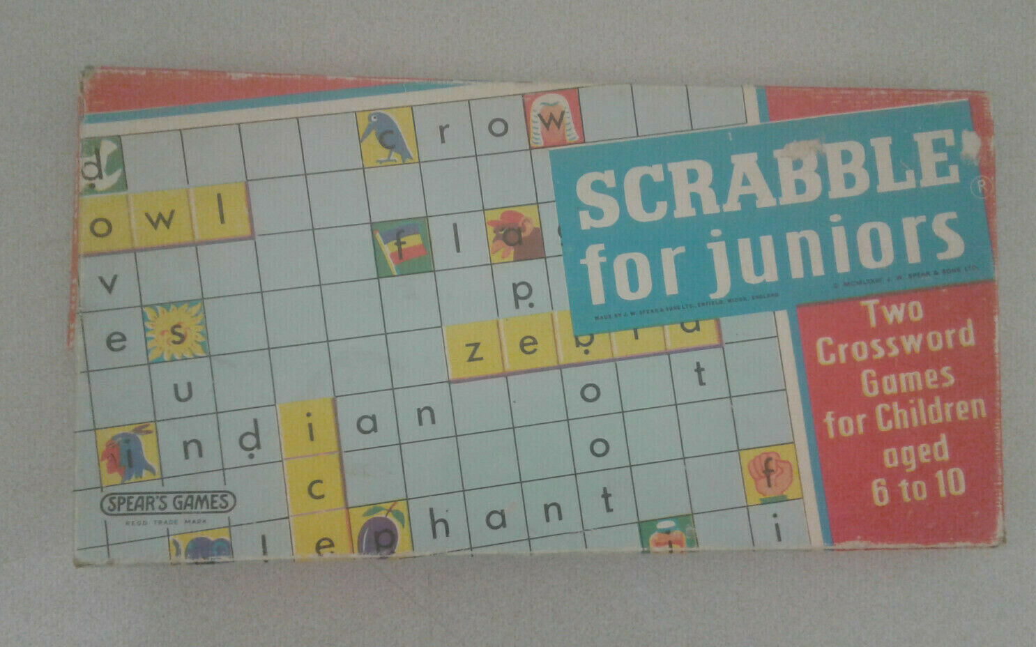 "Scrabble for Juniors" Vintage Board Game Spear's Games 1973 Complete - $15.83