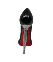 Stiletto Shoe Wine Bottle Holder Black Patent Leather Look With Red Bottom image 4