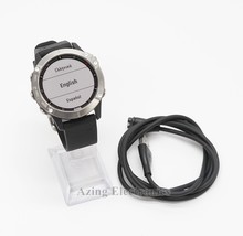 Garmin Fenix 6 Multisport GPS Watch Silver with Black Band  image 1