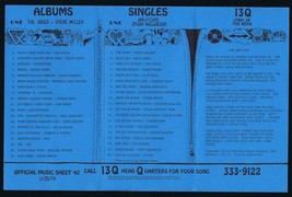 13Q WKTQ Pittsburgh VINTAGE January 25 1974 Music Survey Steve Miller #1 image 1
