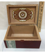 Cigar Box La Herencia Cubana Cherry Wood Wooden Nicaragua Tax Stamp Vintage - $14.10