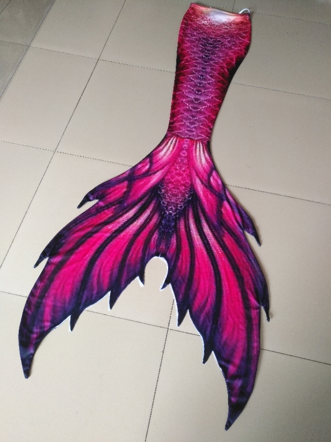 Purple Mermaid Tail for Swimming With Monofin for Kids Adult