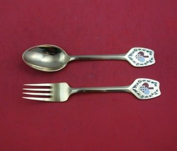Christmas by A. Michelsen Sterling Silver Fork and Spoon Set 2pc 1951 Ve... - $305.91