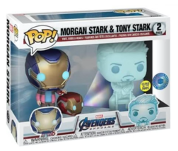 Funko Pop Marvel Avengers Morgan & Tony Stark 2 Pack GITD Pop in a box Exclusive image 1