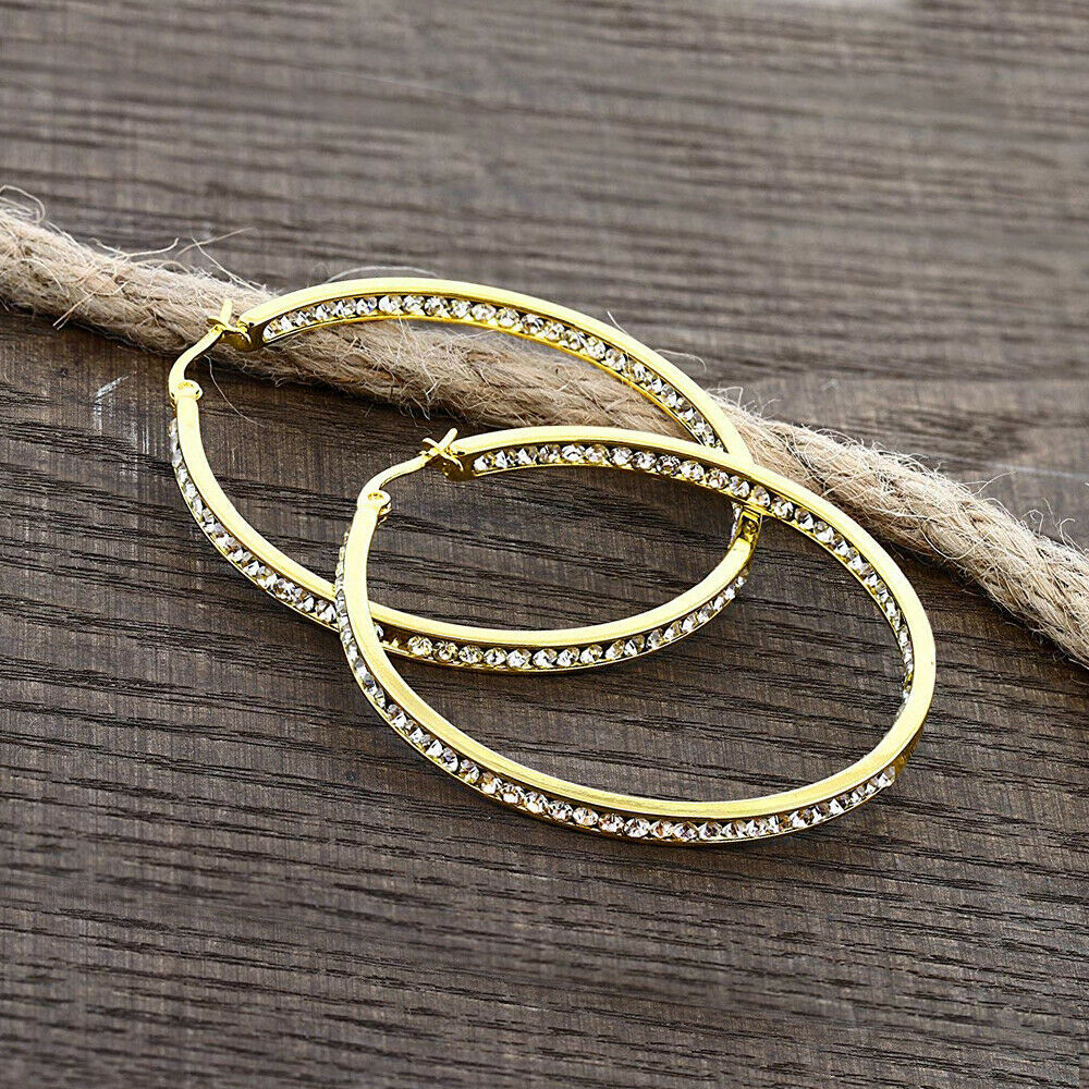 3" Diameter Twisted Gold Hoop Earrings Chunky Large Hoops Bold Lightweight Earrings