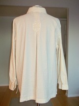 Susan Graver Women&#39;s Plus Size 1X Seersucker Blouse Button Down Shirt L/... - $23.99