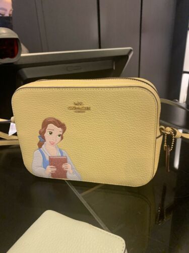 disney x coach mini camera bag with belle