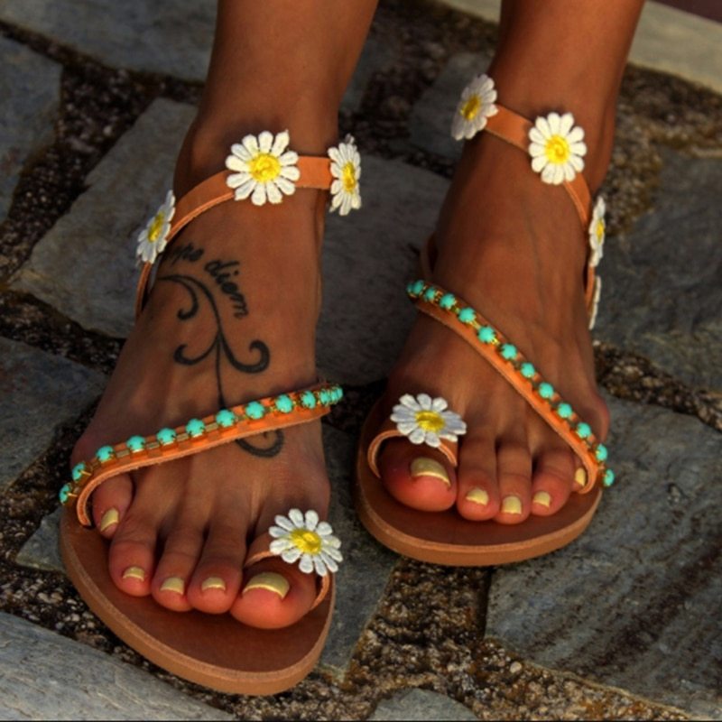 Summer Women Shoes Flat Heels Gladiator Sandals Fashion Female Comfortable Sweet