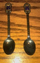 Pair Set Exlap Silver Spoons Gota Kanal Menra 4.25 Inches Canal Vintage - $34.99