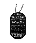 Customed Father Son Dog Tag Necklace Chain - I Love You, Life Is Filled ... - $16.78