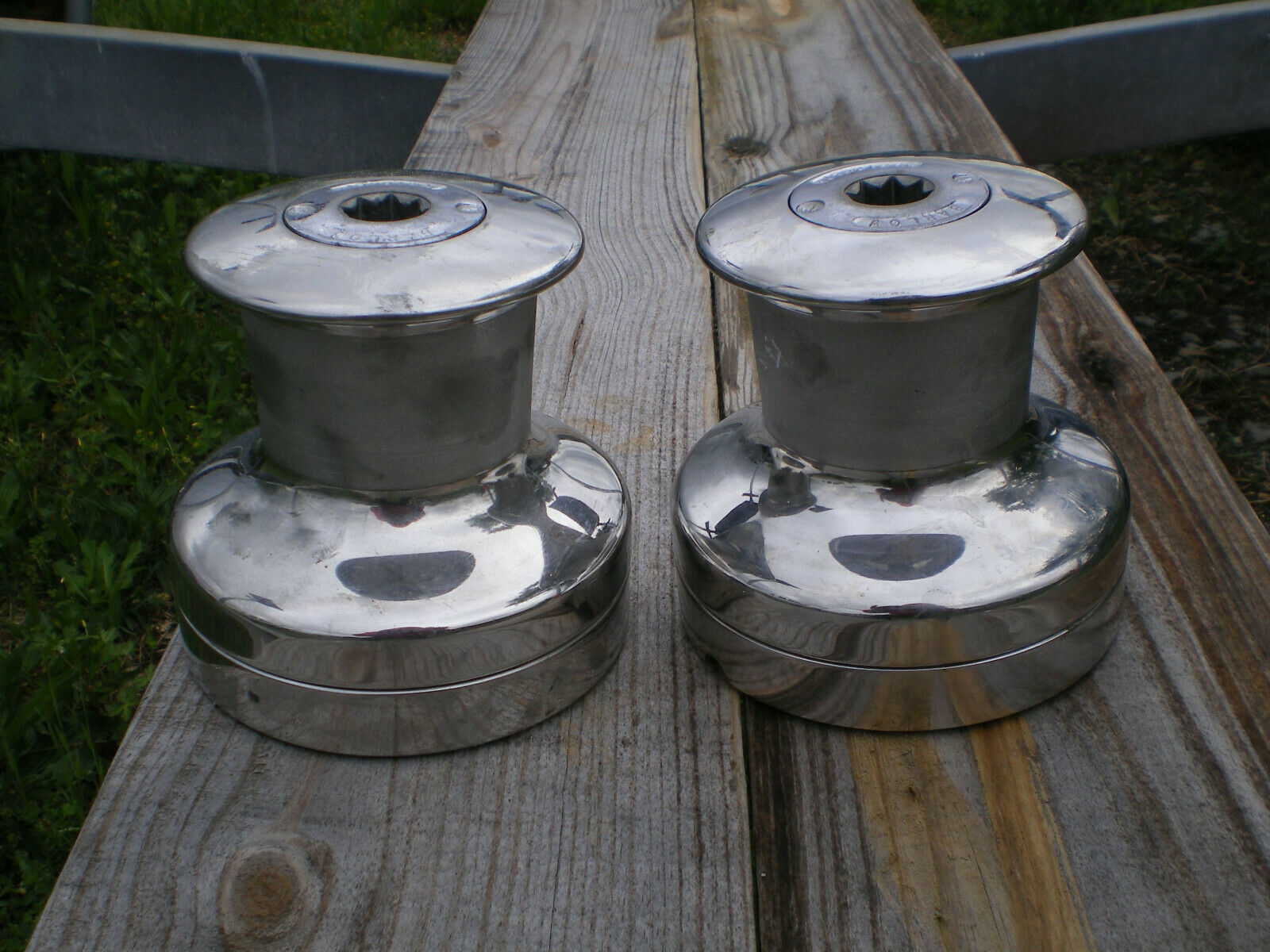 Pair of Barlow 22 Chrome Drum Winches 2 Speed Sailing Winches