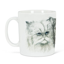 Cat Jumbo Mugs Set of 4 Coffee Tea Ceramic 16 oz 3 Kitten Faces Grey Black   image 2
