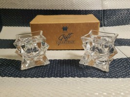 Vintage AVON Glistening Star 24% Lead Crystal Taper Candle Holders ~ PRE... - $8.91