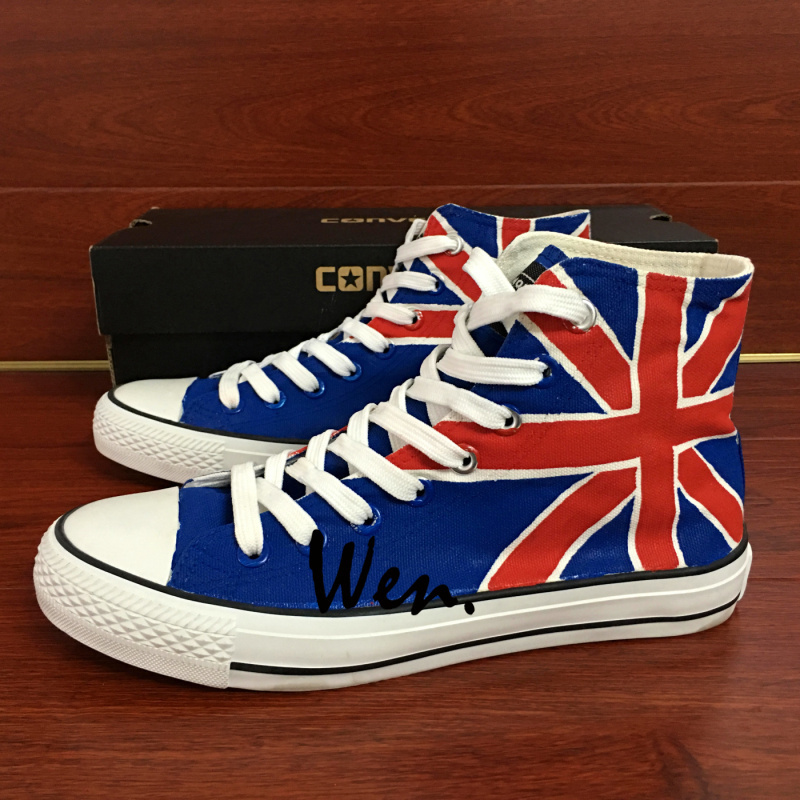 Converse Unisex Hand Painted Shoes UK British Flag Union Converse Unisex Hand Painted Shoes UK British Flag Union