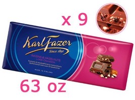 9 Bars of Karl Fazer Finland Milk Chocolate with Raisins and Hazelnuts - $59.69