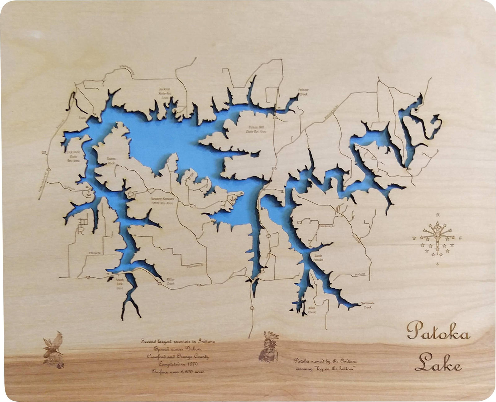 Wood Laser Cut Map Of Patoka Lake IN Topographical Engraved Map   Il Fullxfull.1321058233 1j10 