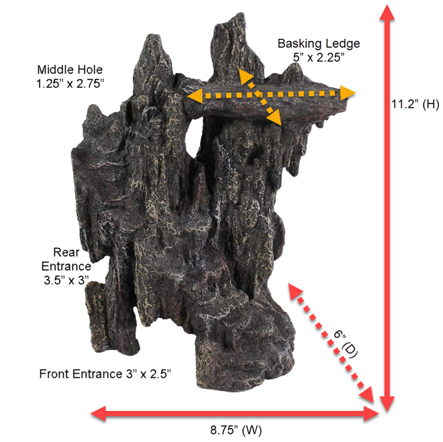 Penn-Plax Reptology Shale Scape Cavernous Cliff –Rock Formation And ...