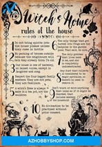 Cat Witch&#39;s Home Rules Of The House For Halloween Canvas And Poster - $49.99