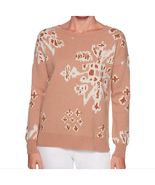 Magaschoni Snowflake Pullover 100% Cashmere Sweater Long Sleeve S Small  - $63.66