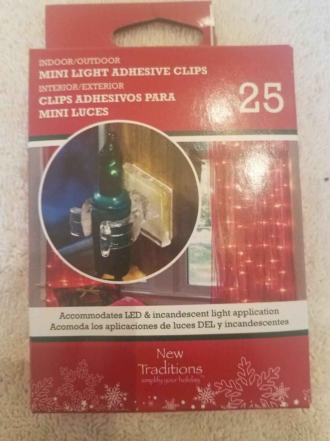 DYNO SEASONAL SOLUTIONS Adhesive Clips For Mini Christmas Lights, 25Pk. Lights