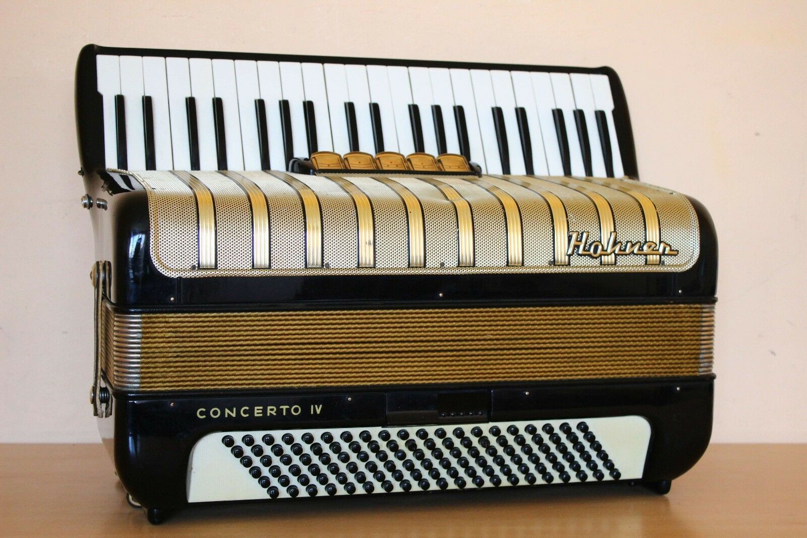 Accordion Hohner Concerto Iv 120 Bass Akkordeon Fisarmonica + Case 