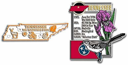 Tennessee State Montage and Small Map Magnet Set by Classic Magnets, 2-Piece Set