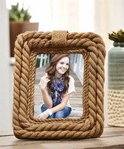 Nautical Rope Photo Picture Frame 10.75" Holds 5x7" Beach Seaside Cottage Gift