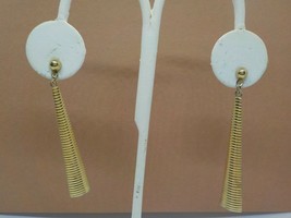 Gold Colored Dangle Earrings Post Stud Womens Etched Triangle Fashion Jewelry - $25.99