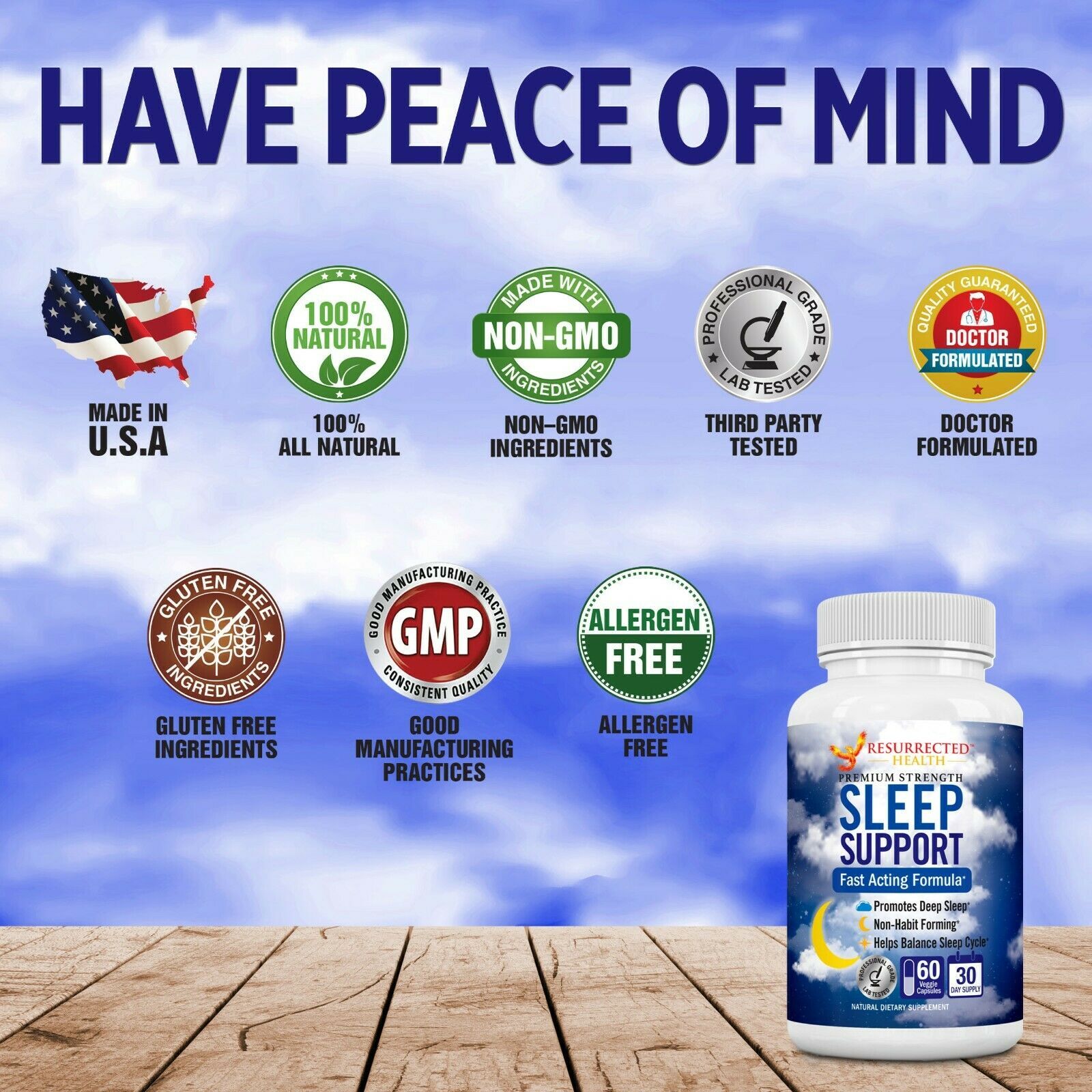 Natural Sleep Aid Supplement Fall Asleep Fast & Wake Up Refreshed