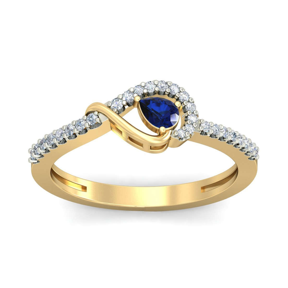 Diamond Wedding Ring, Engagement Ring, Blue Sapphire