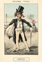National Types - America - Costume - Greenbacks - 1850's - Political Poster - $32.99