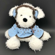 Winter Teddy Polar Bear 14” White Plush W/ Hat And Scarf Ear Muffs Fury G - $9.45
