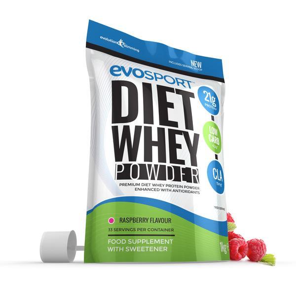 EvoSport Diet Whey Protein with CLA, Acai Berry & Green Tea 1kg Raspberry