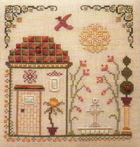 Elizabeth&#39;s Designs Lady Bug Cottage Cross Stitch Chart Pattern Only House - $14.59
