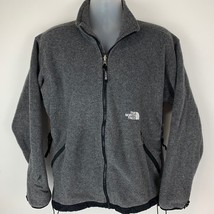 The North Face Fleece Jacket Gray Marled Full Zipper Pockets Drawstring Medium - $44.00