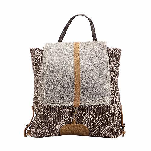 Myra Bag Stygian Upcycled Canvas & Cowhide Backpack S1441 Backpacks