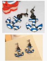 New Fashion Jewelry  blue white navy sea anchor  Earrings drop stud earr... - £3.91 GBP