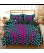 3D Honeycomb Duvet Cover Comforter Cover Quilt Cover Bedding Set Pillows... - $59.39